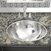 Nantucket Sinks 16.875 Inch Hand Hammered Stainless Steel Round Undermount Bathroom Sink With Overflow RLS-OF